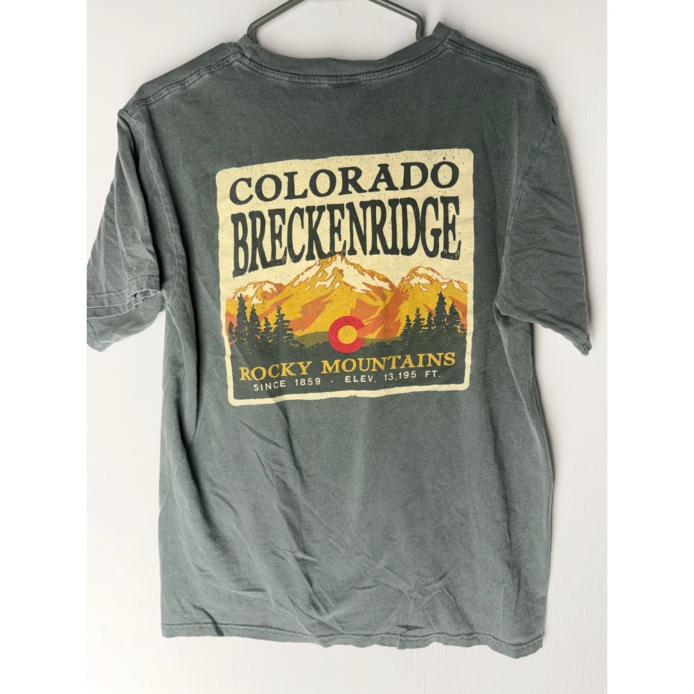 Blue 84 Breckenridge Colorado Rocky‎ Mountains Graphic T-Shirt Grey Small
